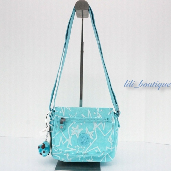 NWT Kipling AC8358 Sabian Crossbody Mini Shoulder Bag Nylon Starry Vision Teal - Picture 1 of 12